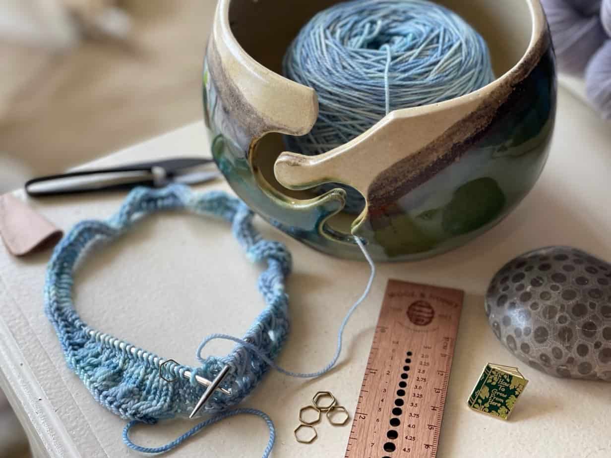 Handmade Textured Silver Yarn Bowl Yarn Bowl, Yarn Storage, Bowl for Yarn, Knitting  Bowl for Yarn, Crochet Bowls for Yarn, Cute Yarn Bowl 