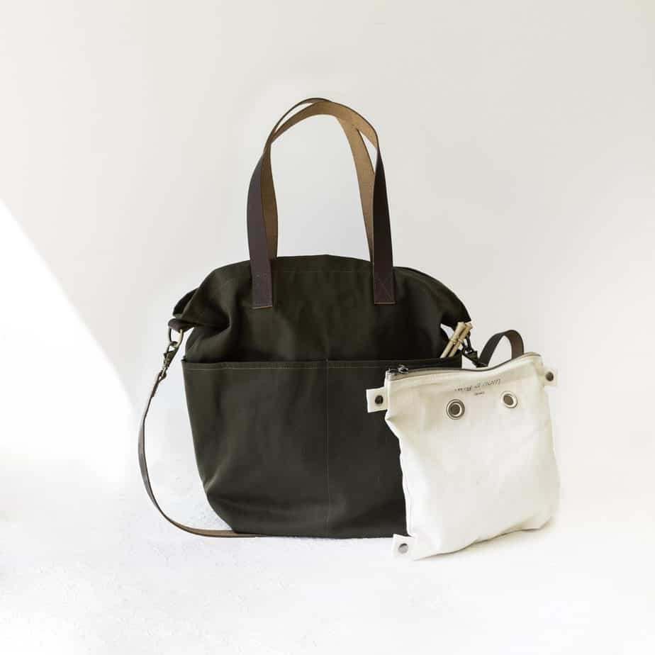 twig and horn wool crossbody tote