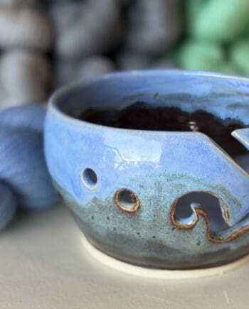 Edgy Sky MZ Pottery Large Yarn Bowl