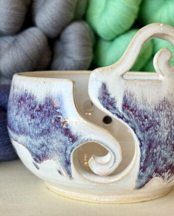 Winter Ski MZ Pottery Large Yarn Bowl