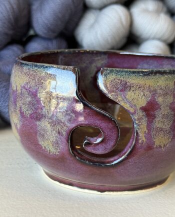 Smooth Wine MZ Pottery Large Yarn Bowl
