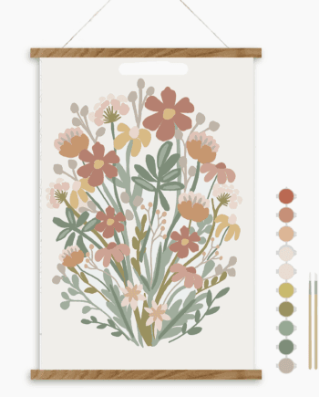 Wildflowers Meditative Art Paint By Numbers Kit + Magnetic Frame