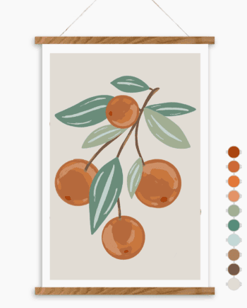 Citrus Branch Meditative Art Paint By Numbers Kit + Magnetic Frame
