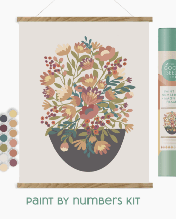 Flowers Meditative Art Paint By Numbers Kit + Magnetic Frame
