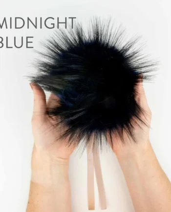 Faux Fur Pom Midnight Blue (6")