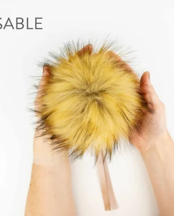 Faux Fur Pom Sable (6")