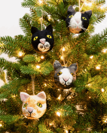 Ornament - Felt Cat Head (Assorted)