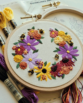 Bumblebee Bouquet Embroidery Kit