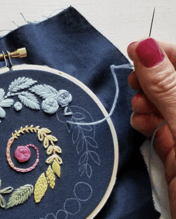 Spiral Sampler Beginner Embroidery Kit - Navy