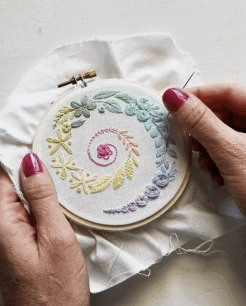 Sampler Beginner Embroidery Kit - White
