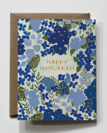 Blue Hanukkah Holiday Greeting Card